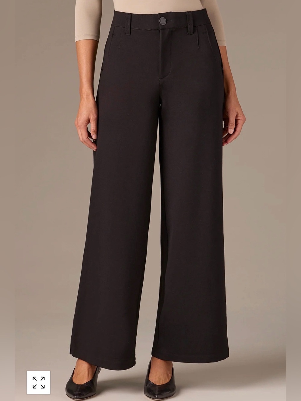 NWT Wit & Wisdom Absolution Whitney Skyrise Black Wide Leg Dress Pant Pockets 4P